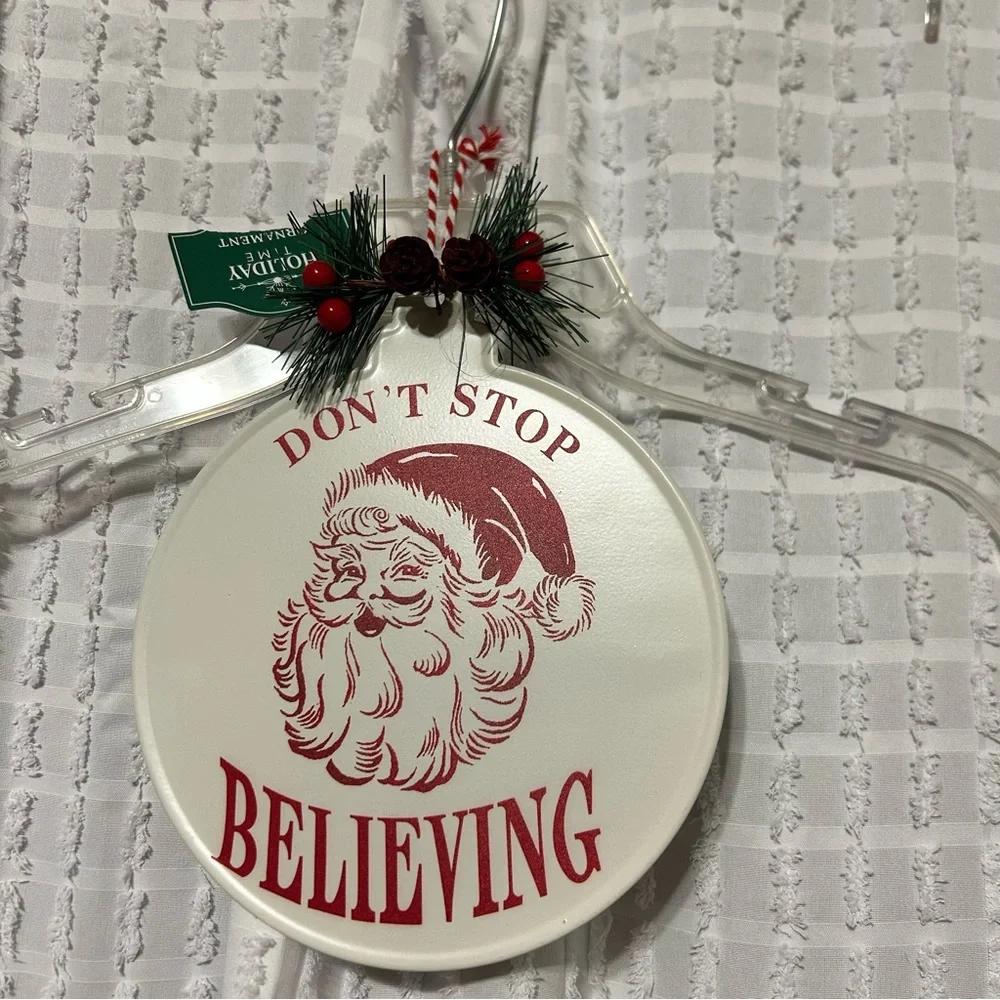 Holiday Sign with Santa Design - Red‎ and White NWT